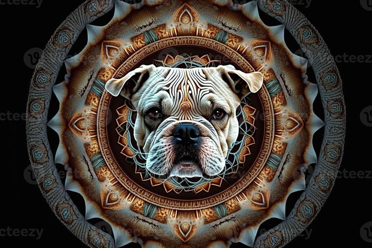 dog Animal mandala fractal illustration photo