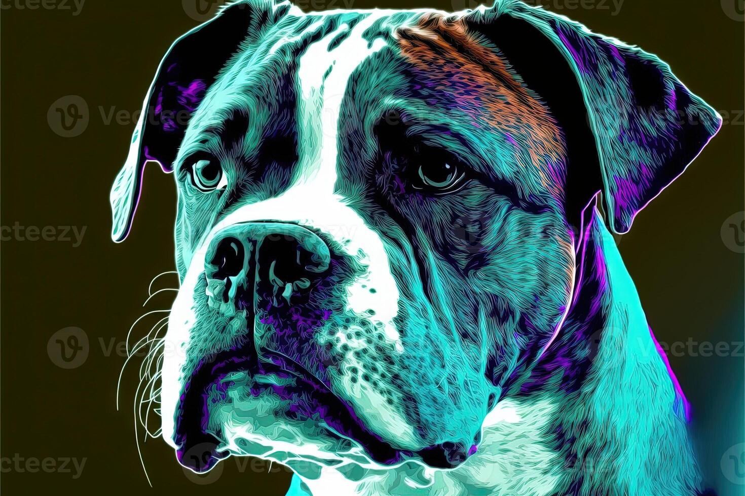 cute dog in colorful pop art illustration photo