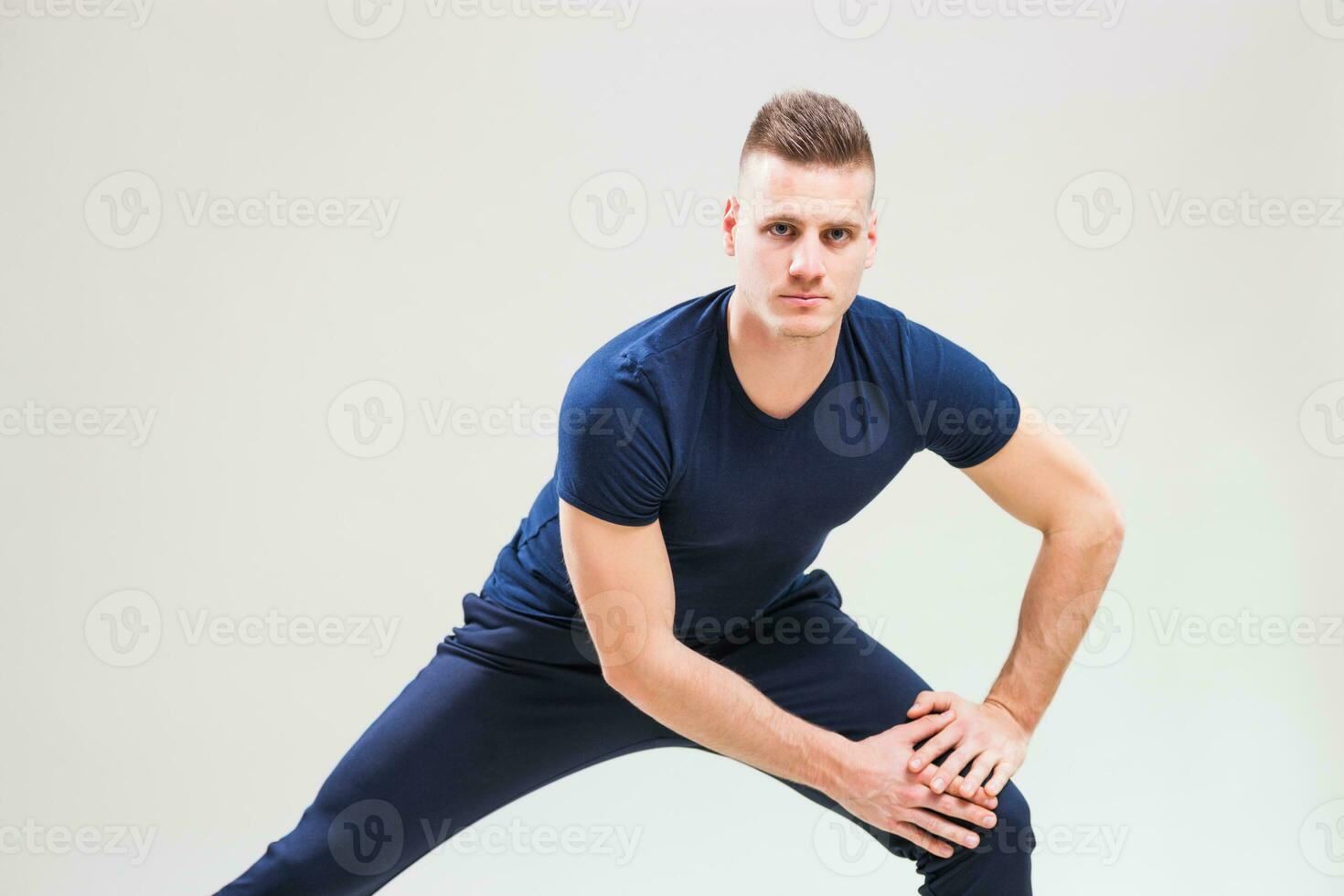 A man doing physical exercises photo