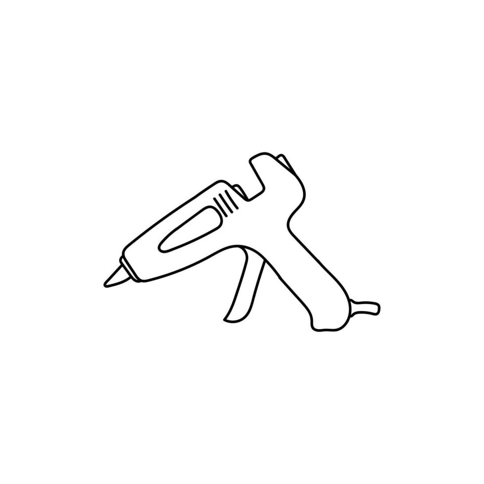 Hot Glue Gun Tool Line Simple Creative Logo vector