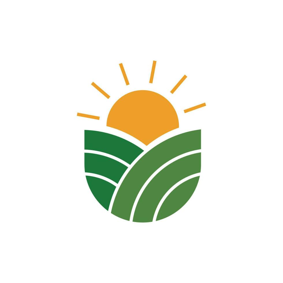 verde tierras de cultivo naturaleza moderno creativo logo vector