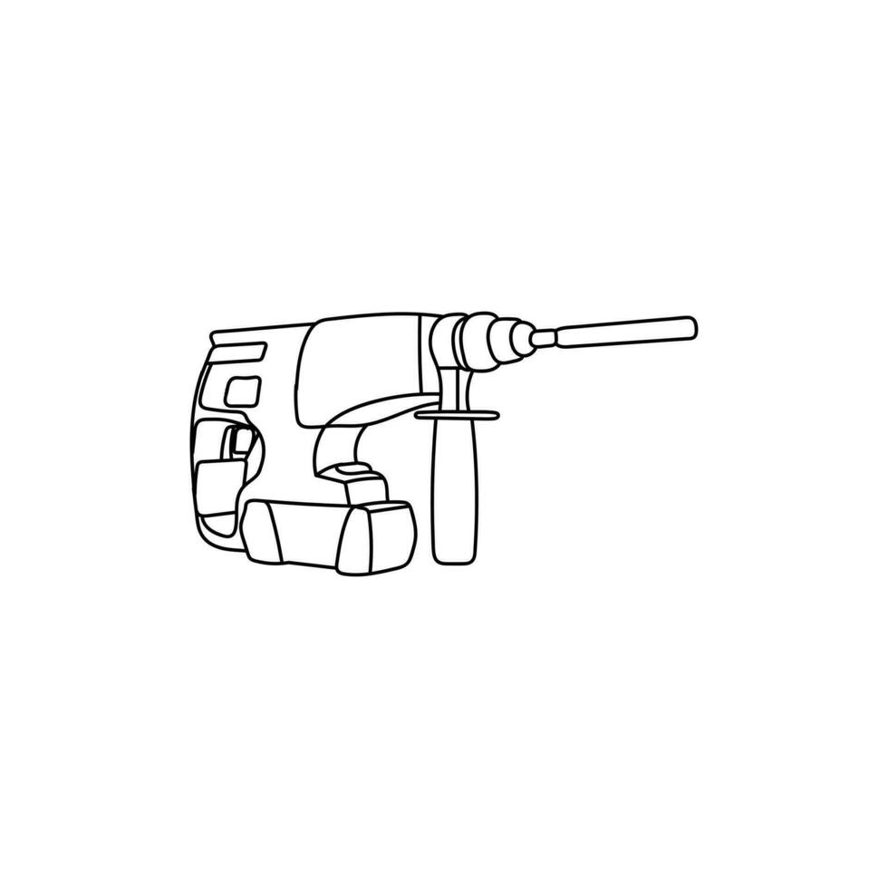 Electric Drill Tool Line Modern Simple Logo vector