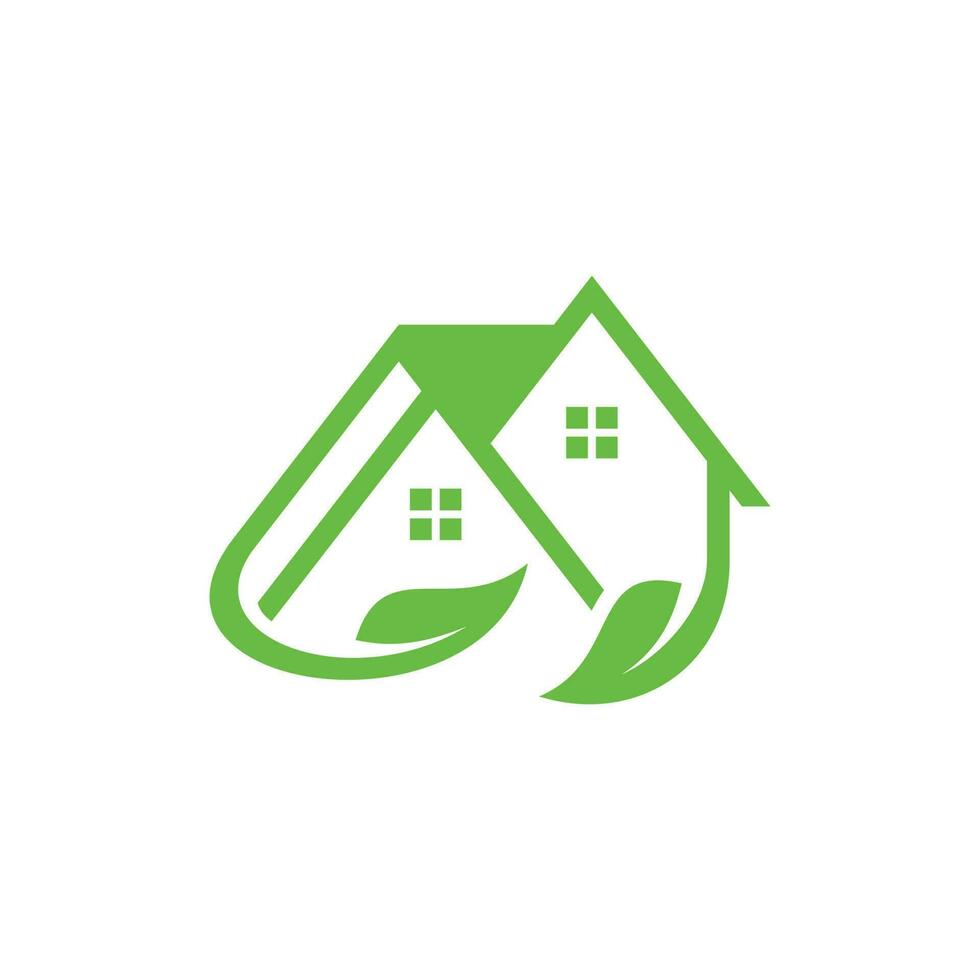 Roof Home Building Leaf Modern Logo vector