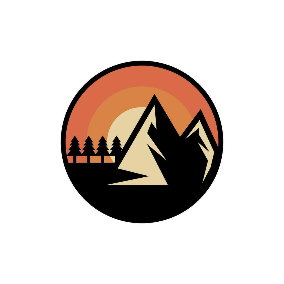 Mountain Outdoor Hiking Landscape Creative Logo vector