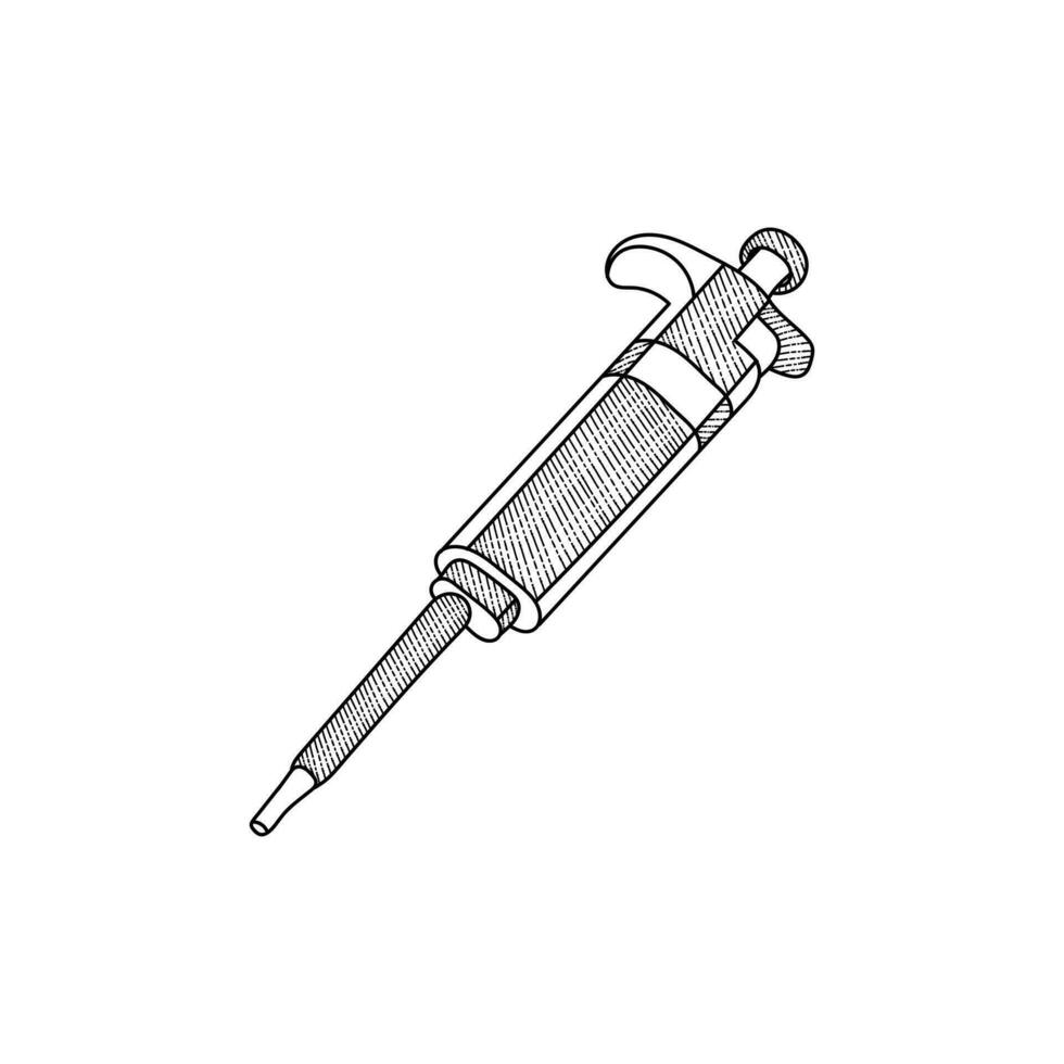 Micropipette Tool Line Art Style Creative Design 23939324 Vector Art at