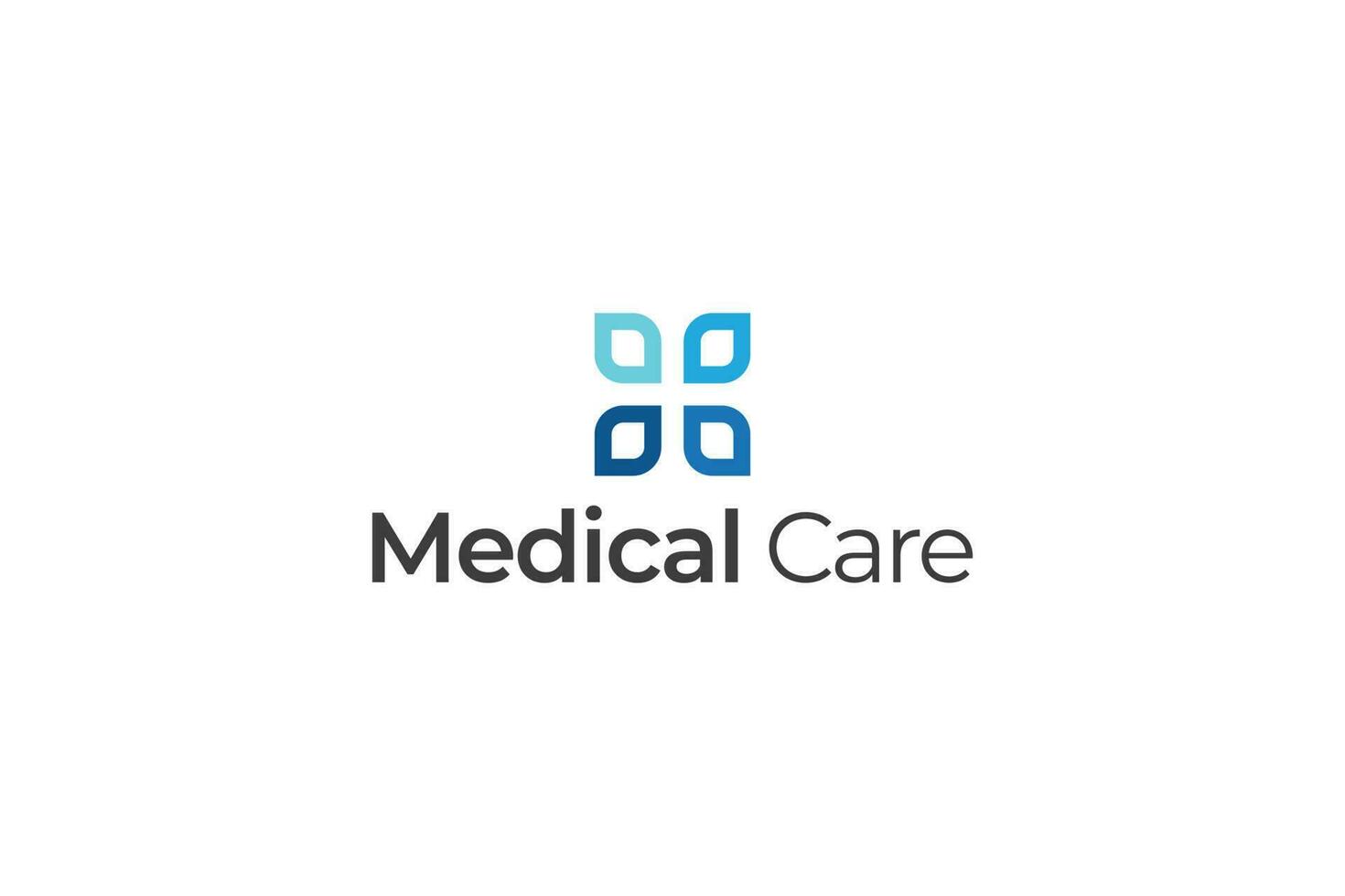 sencillo y mínimo azul frondoso médico cuidado logo vector