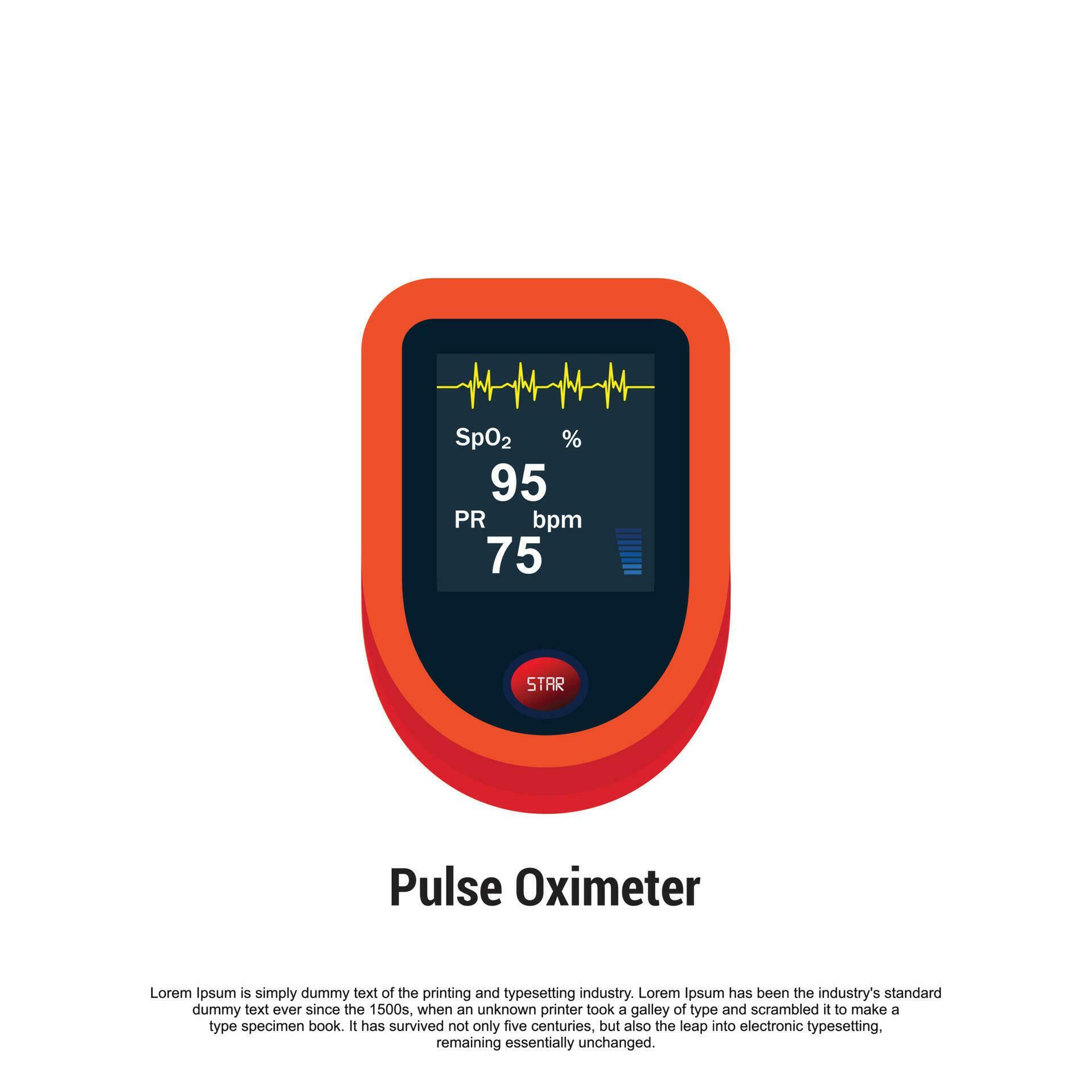 Pulse oximeter icon. measurement of pulse and oxygen in the blood