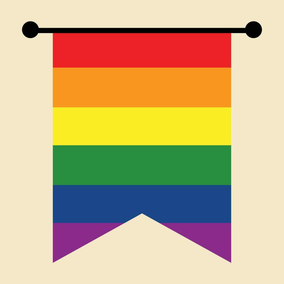 Rainbow Pride Banner, Happy Pride Element, LGBTQ Flag vector