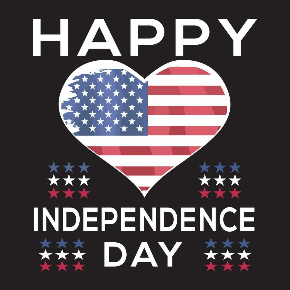 Happy 4 July  Independence day  T shirt Design Print vector