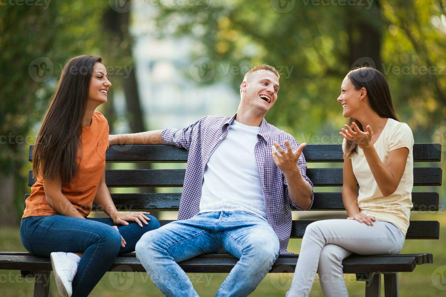 Friends spending time outdoors photo