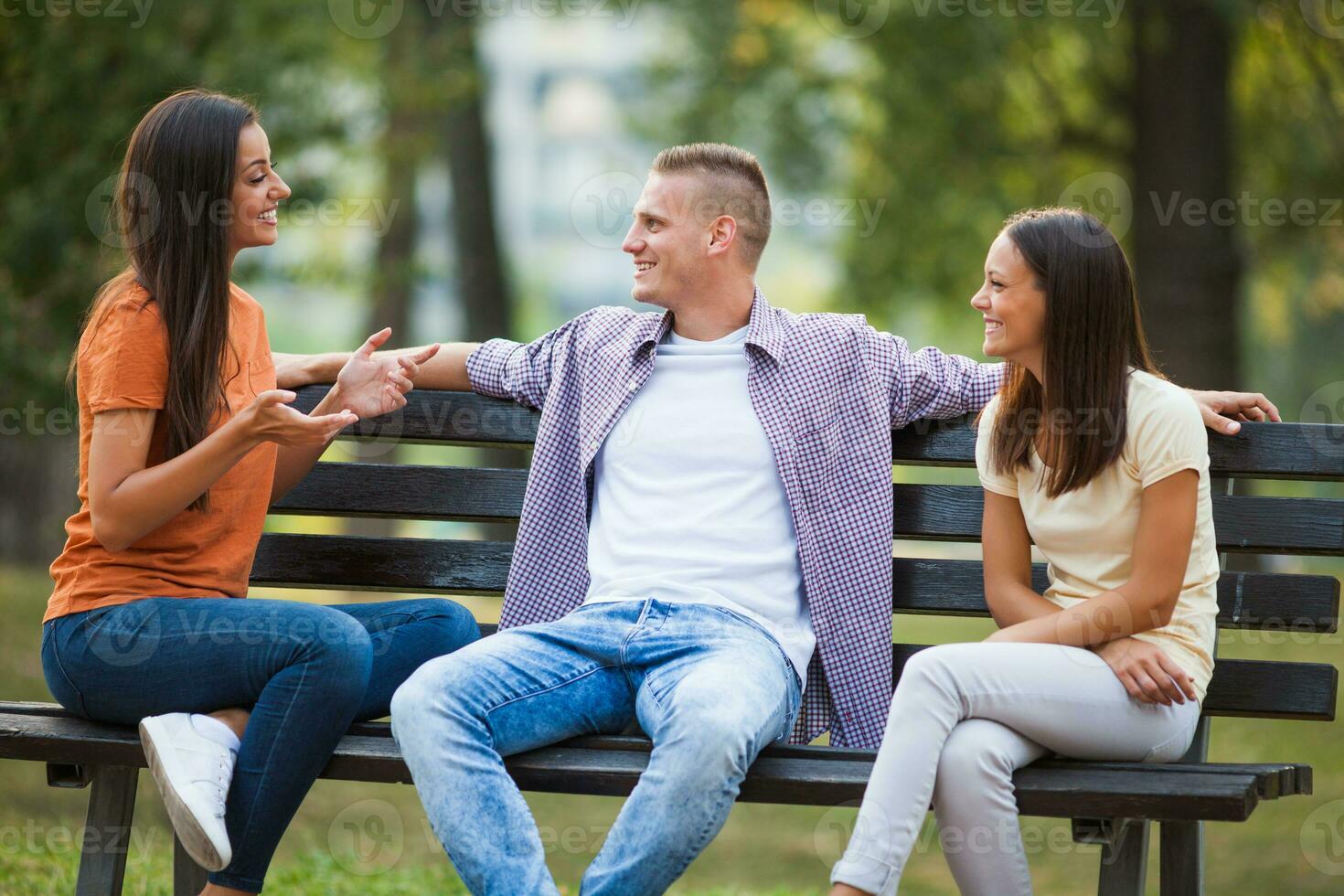 Friends spending time outdoors photo