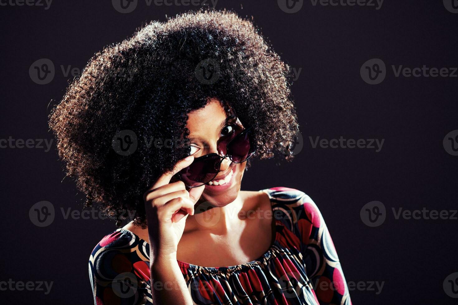 Portrait of an African American Woman with sunglasses photo