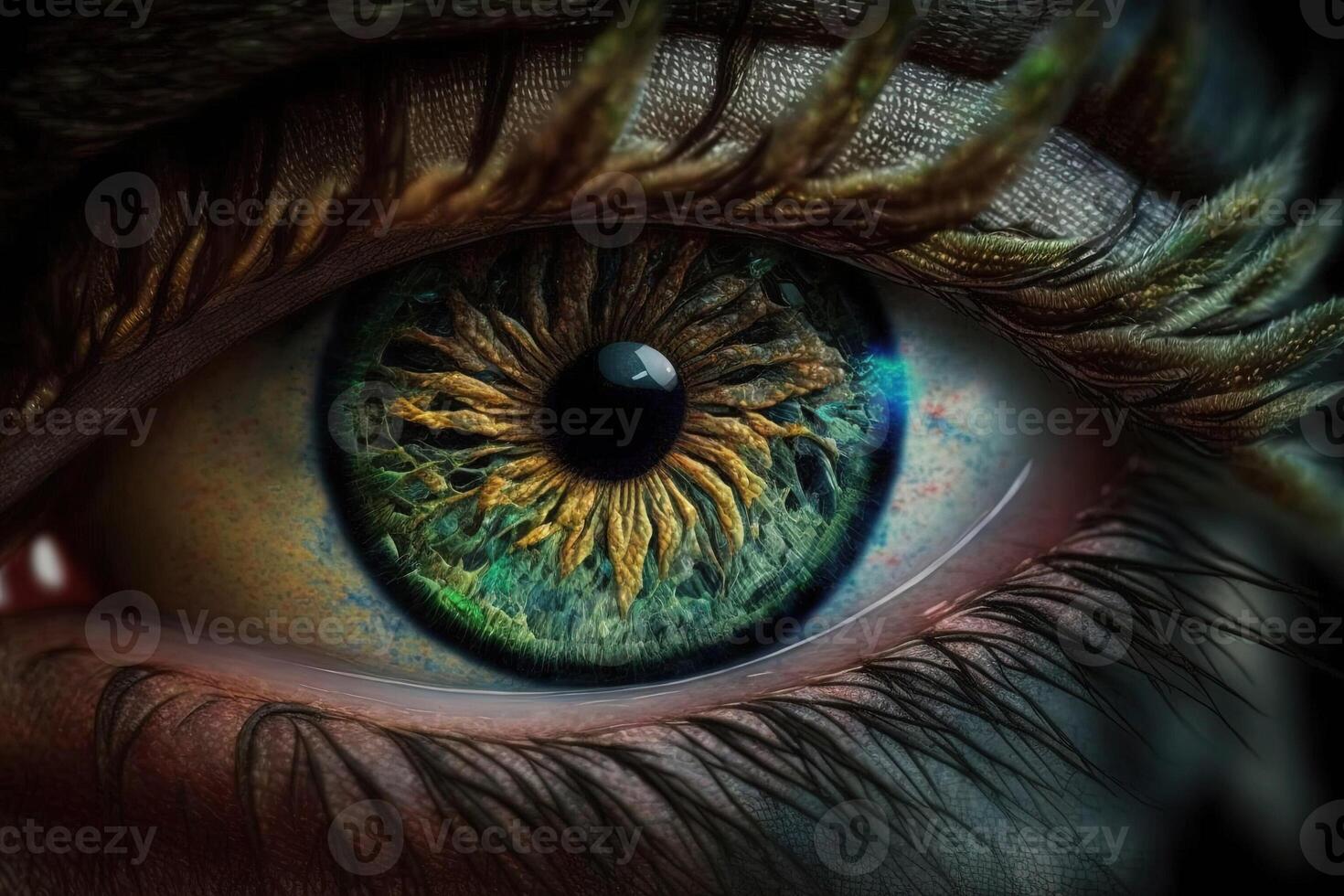 eye of cannabis smoker detail close up illustration photo