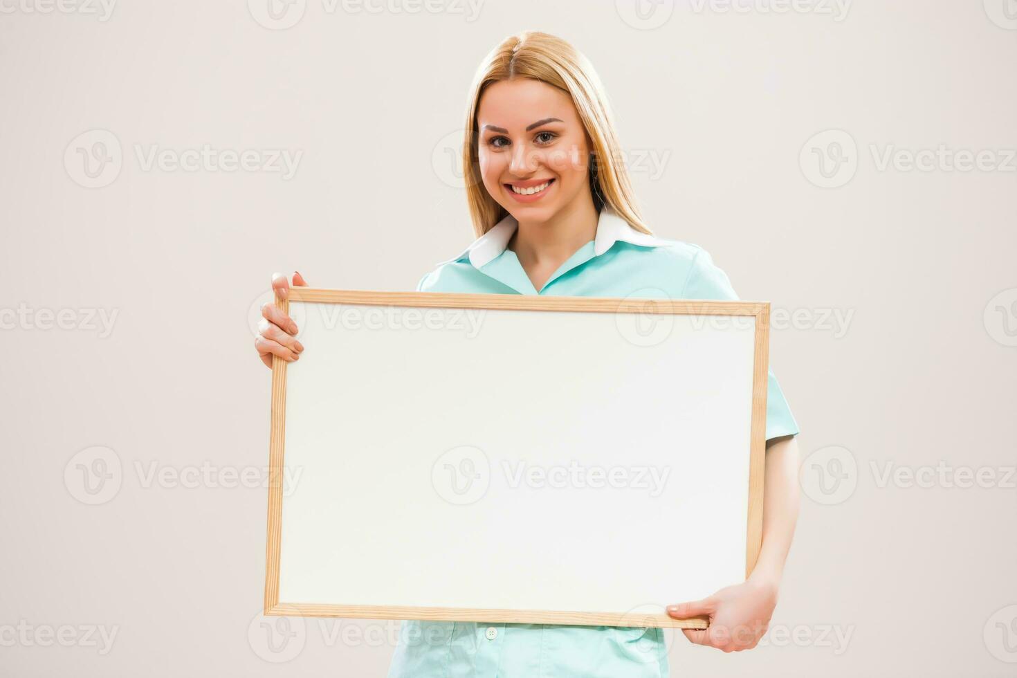 A nurse with a display photo