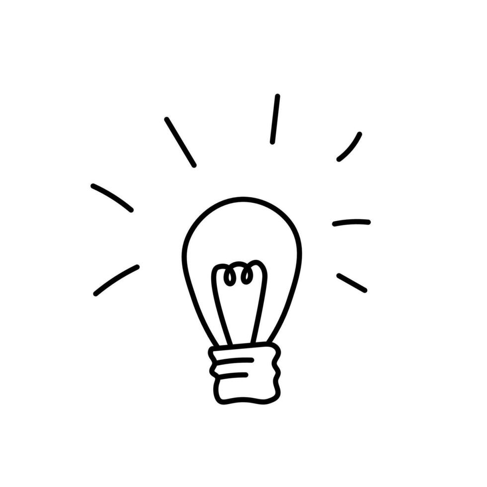 Idea light bulb doodle vector