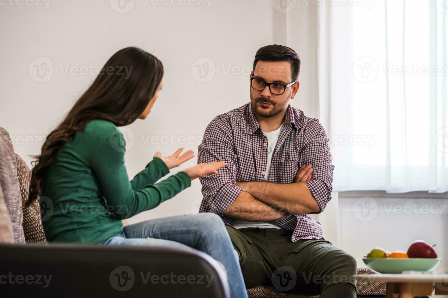 Young couple having an argument photo