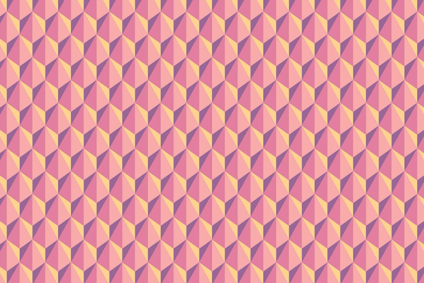 3d pink, purple, and yellow origami block pattern. Vector background.
