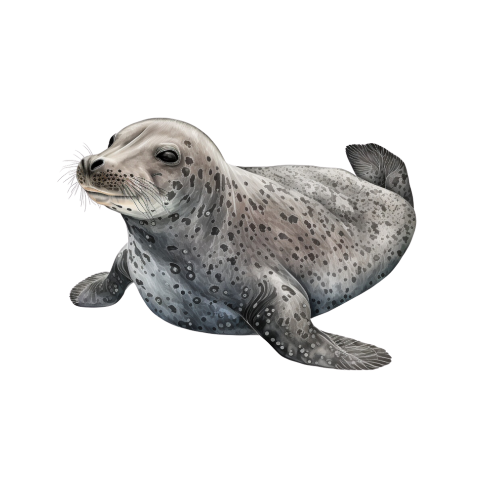 ártico animais aguarela clipartpinguim, morsa, baleia, peixe, narval, albatroz. desenho animado personagens ártico e antártico animais ai generativo png