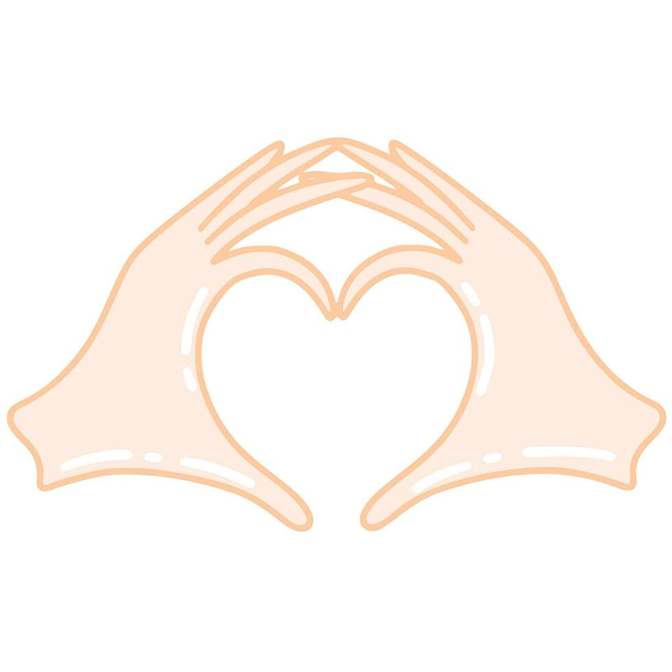 Two hands show the heart sign vector