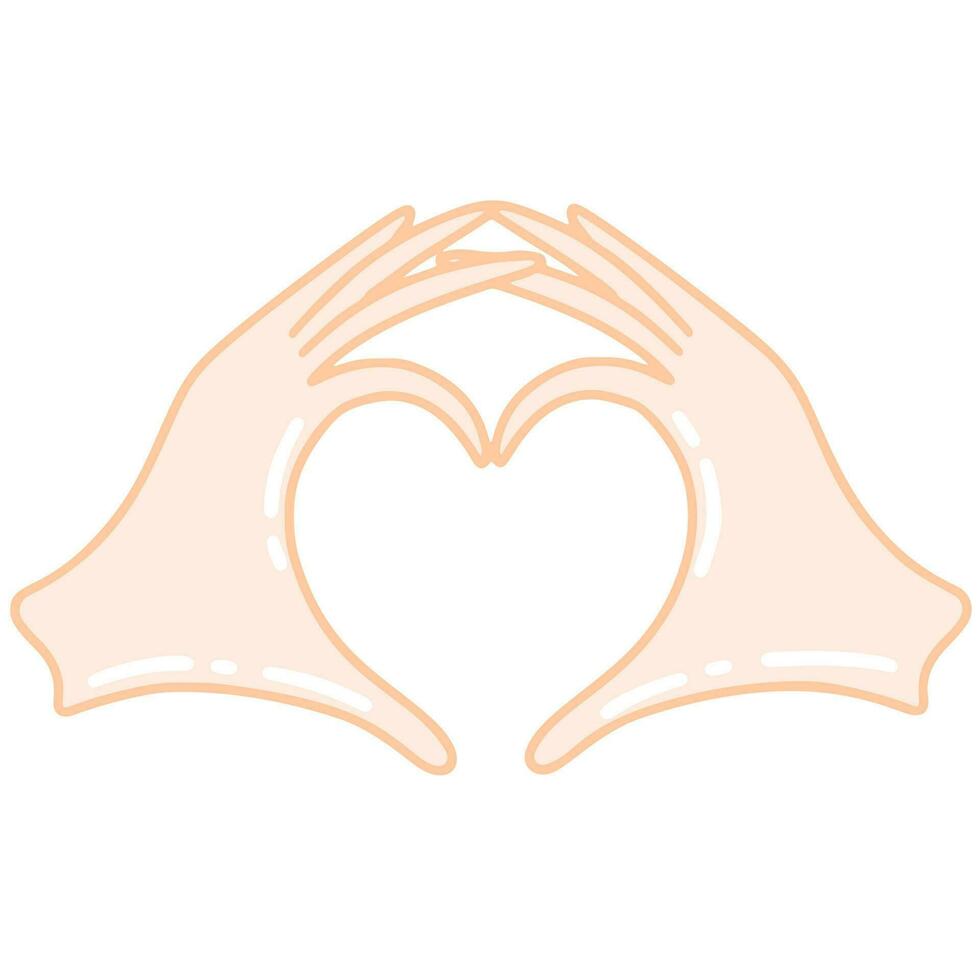 Two hands show the heart sign vector