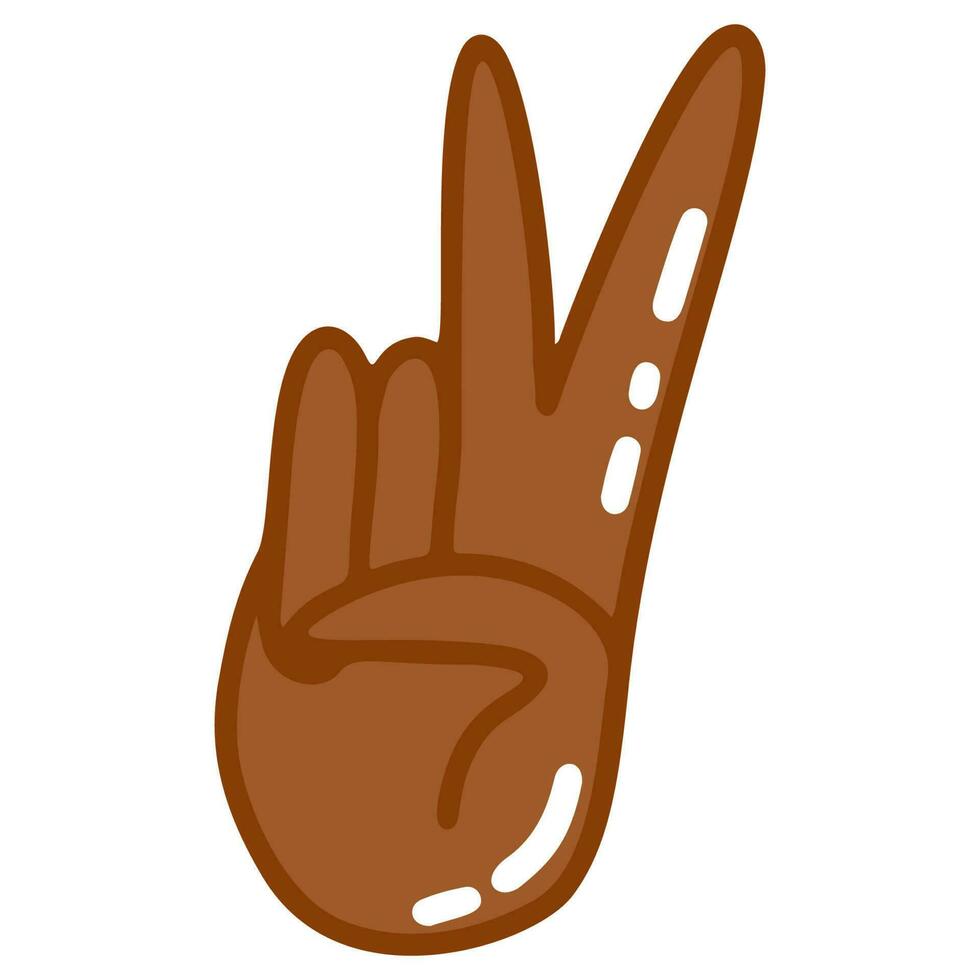 Hand with peace V sign vector