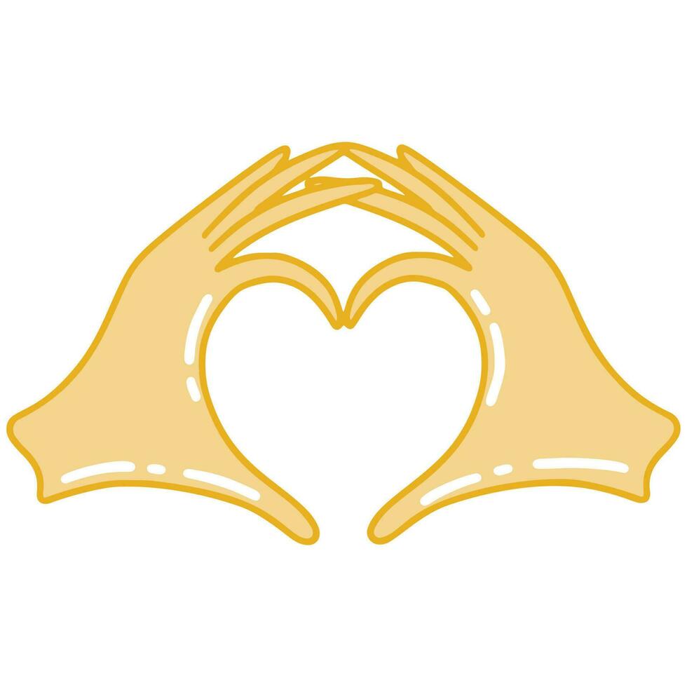 Two hands show the heart sign vector