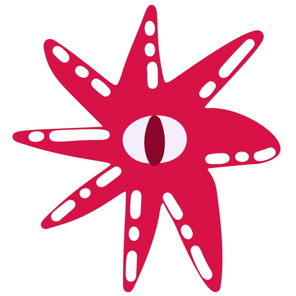 A big red star with an eye vector