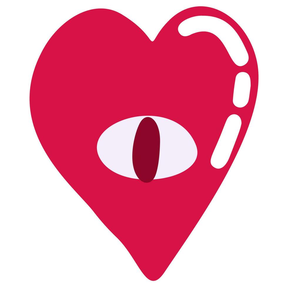 Red heart with an eye vector