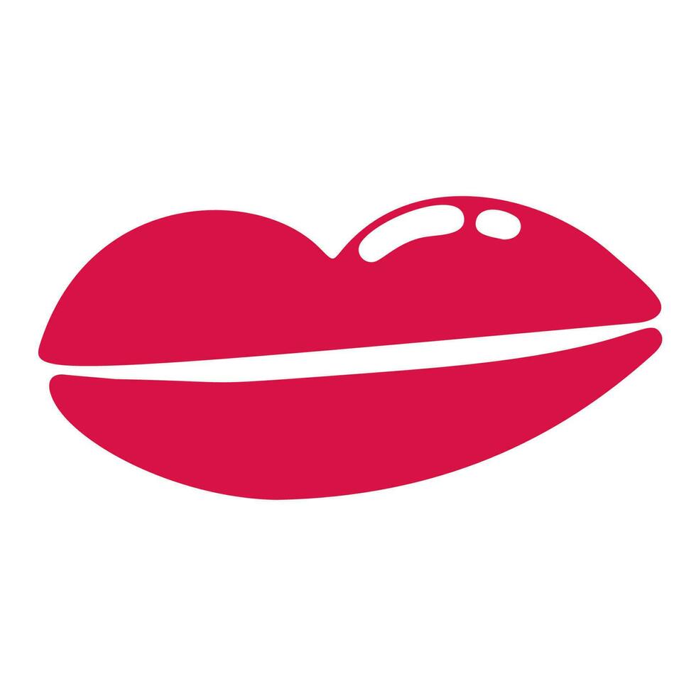 Red lips with glitter vector