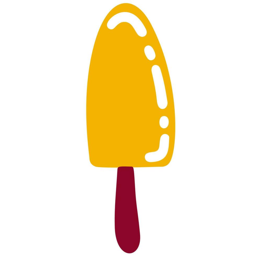 Yellow ice cream on a stick with a glare vector