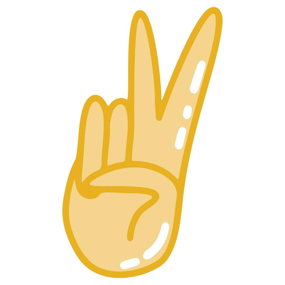 Hand with peace V sign vector