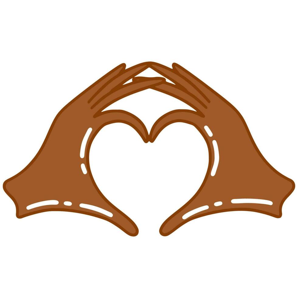 Two hands show the heart sign vector