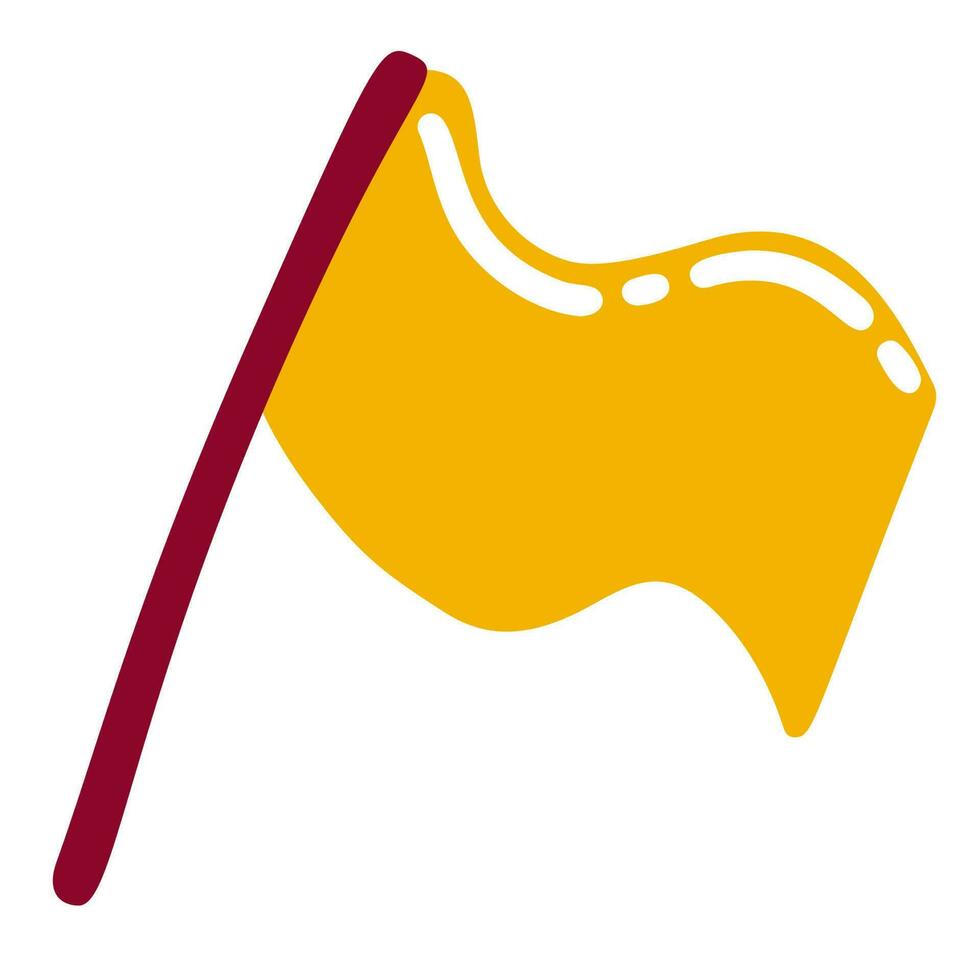 The flag is yellow on a stick vector