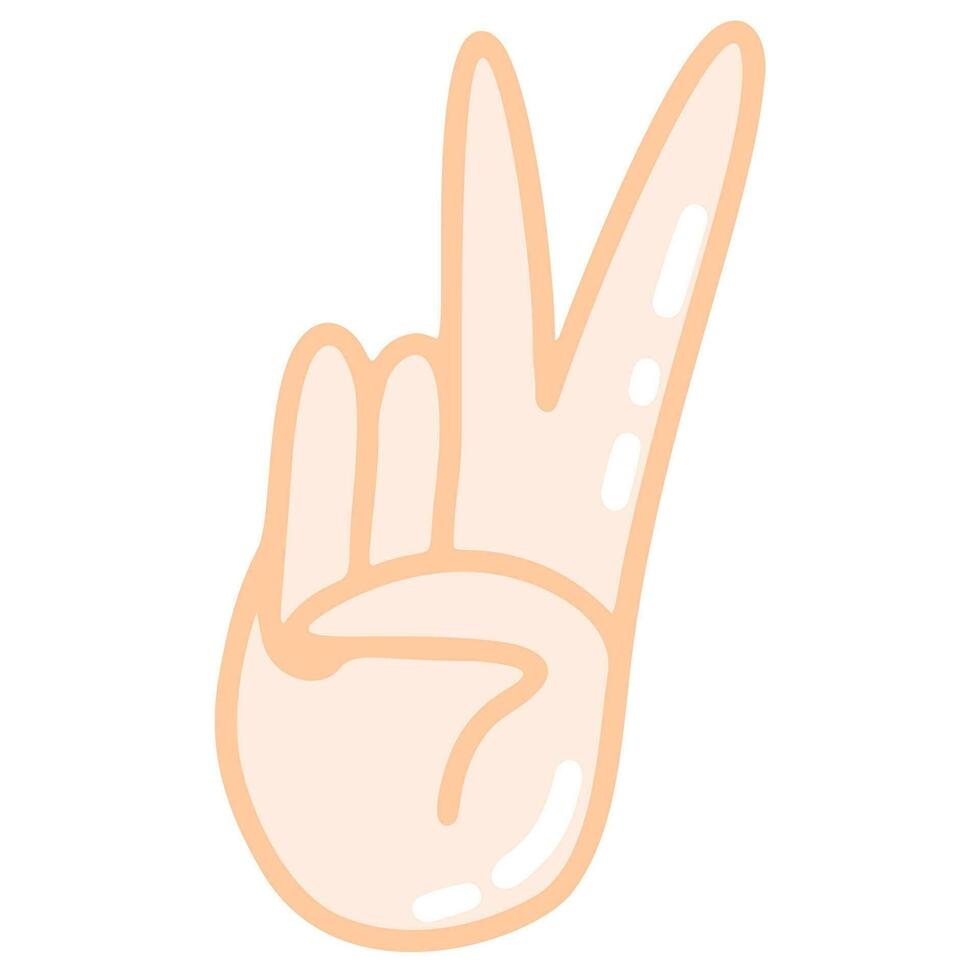 Hand with peace V sign vector