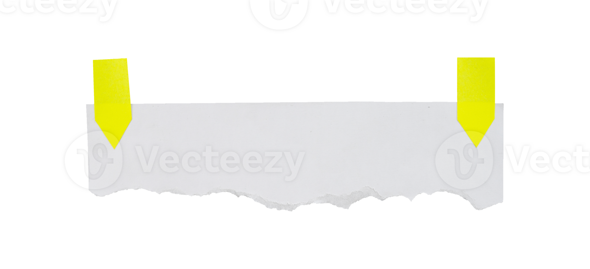 Blank ripped paper with yellow tape isolated 23942467 PNG
