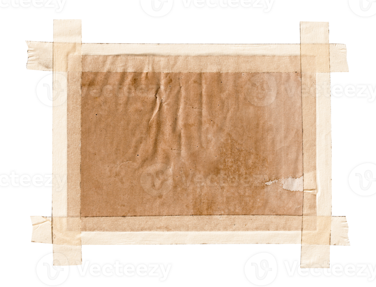 Old paper glued with tape. Vintage texture copy space png
