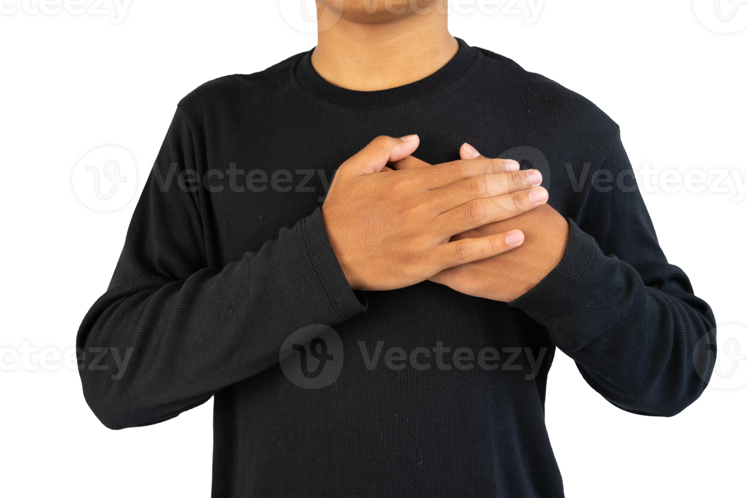 Men touch the chest with both hands png