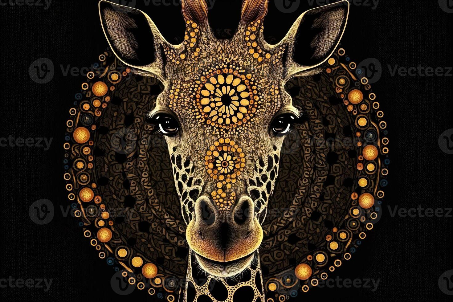 giraffe Animal mandala fractal illustration photo