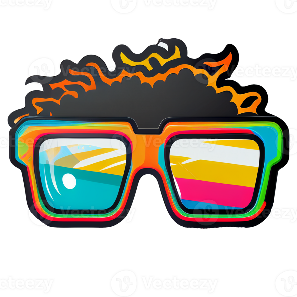 Retro cartoon sunglass, png