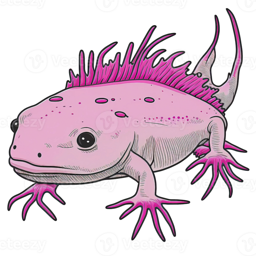 Axolotl watercolor illustration, png