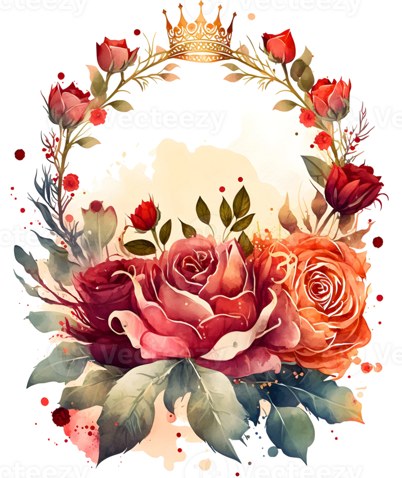 Royal Queens crown watercolor clipart, png