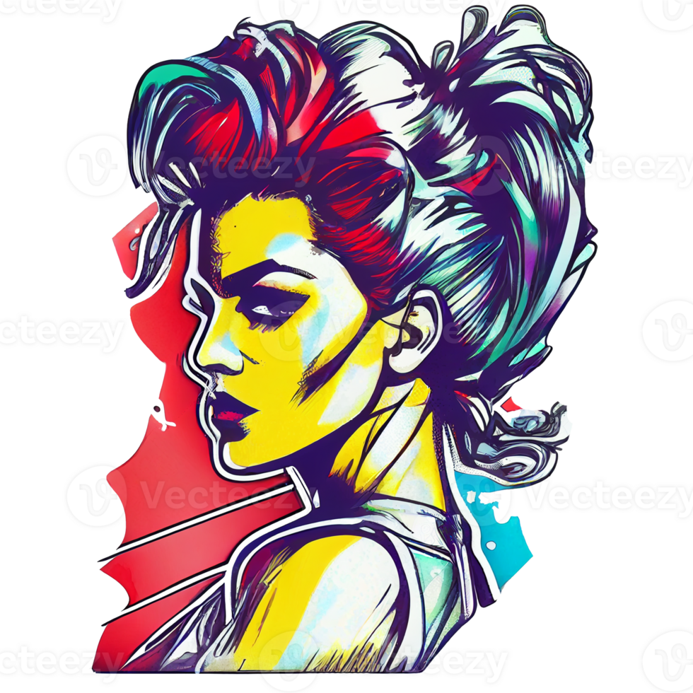 Vintage 80 s Pop Girl Sticker 23943859 PNG vintage-80-s-pop-girl-sticker-23943859-png