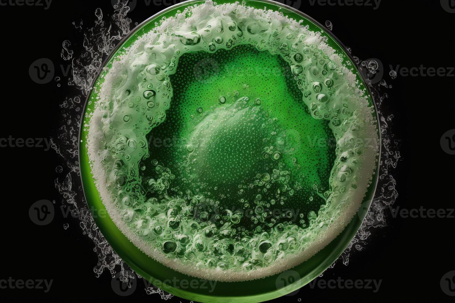 alien green beer glass top view illustration photo