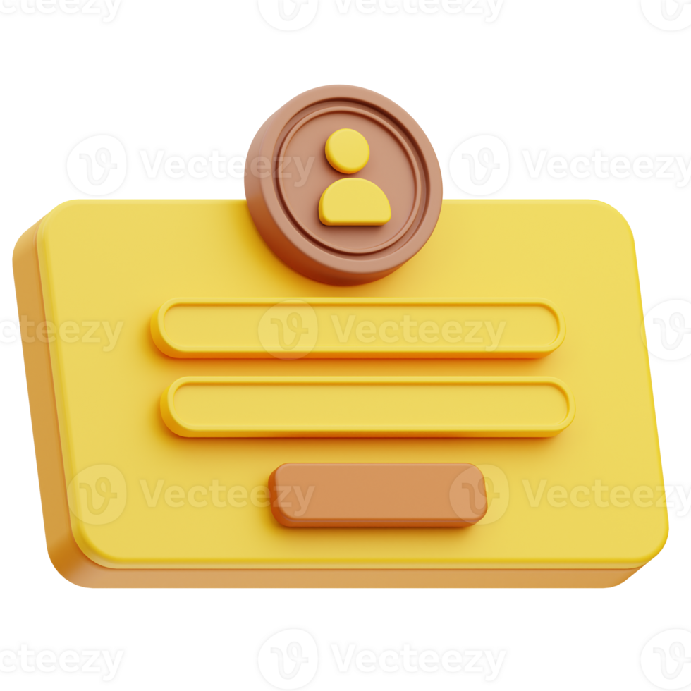 utilisateur s'identifier en ligne éducation 3d illustration png