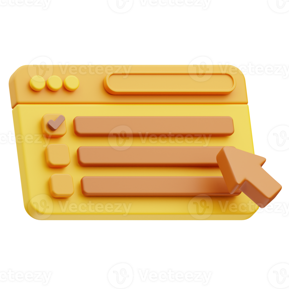 Test Board Online Education 3D Illustration png