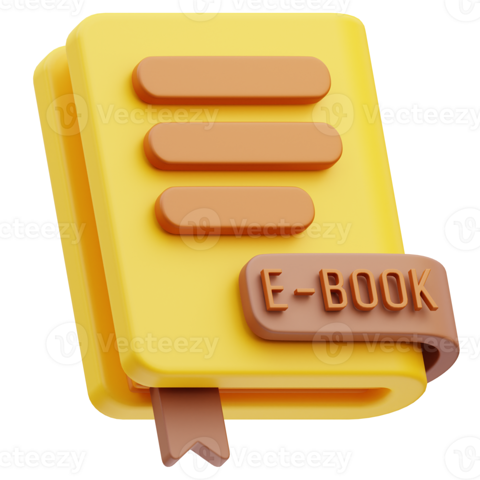 E-Book Online Education 3D Illustration png