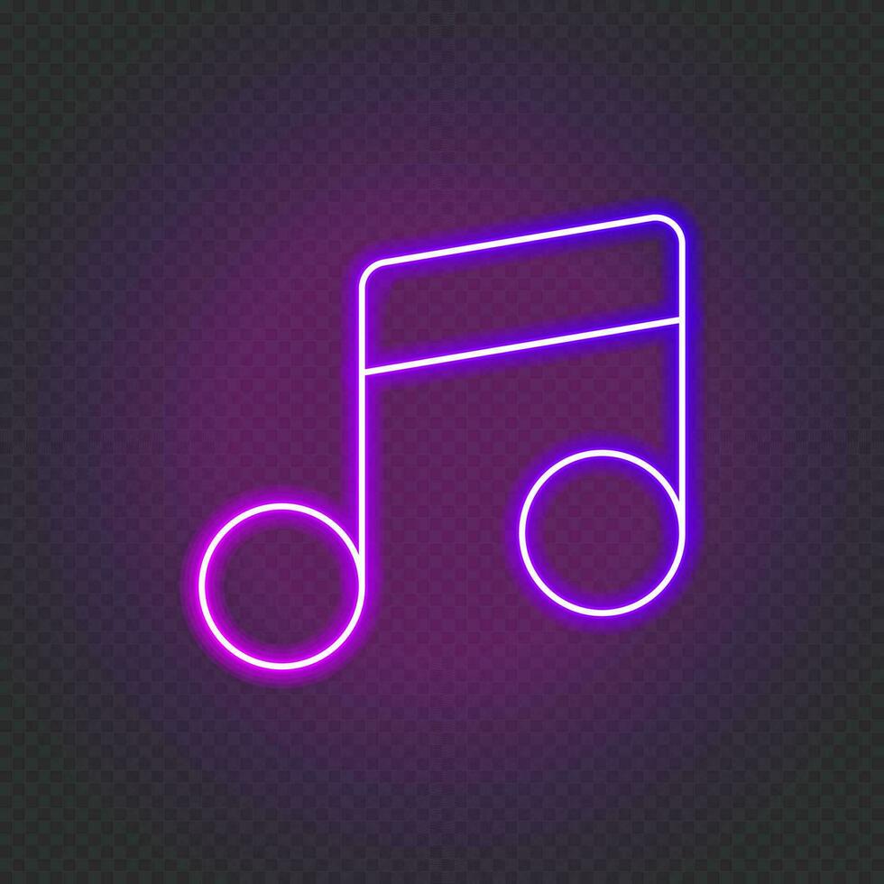 Glowing neon music note icon. Colorful music sign. Glowing neon. Vector illustration