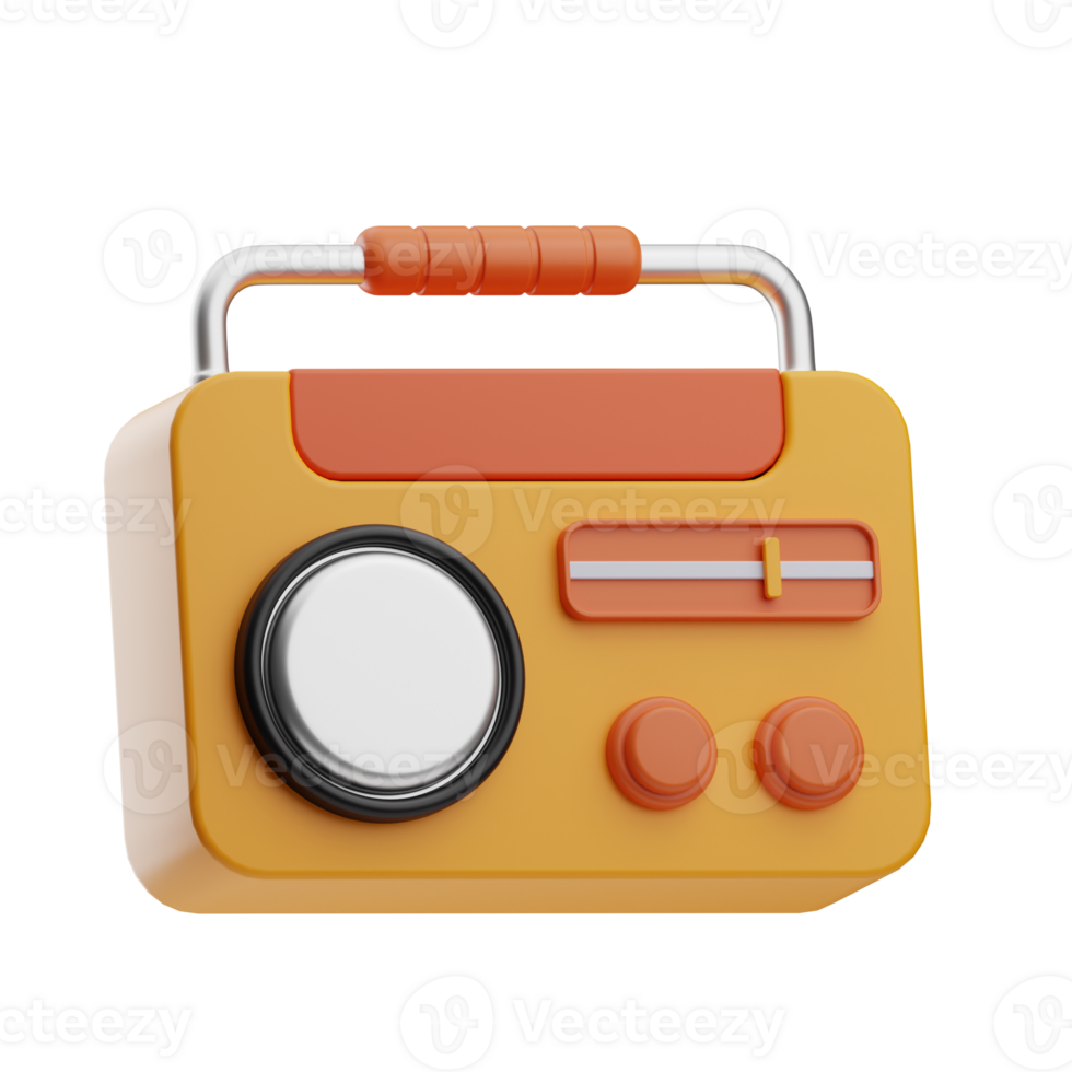music object radio illustration 3d png