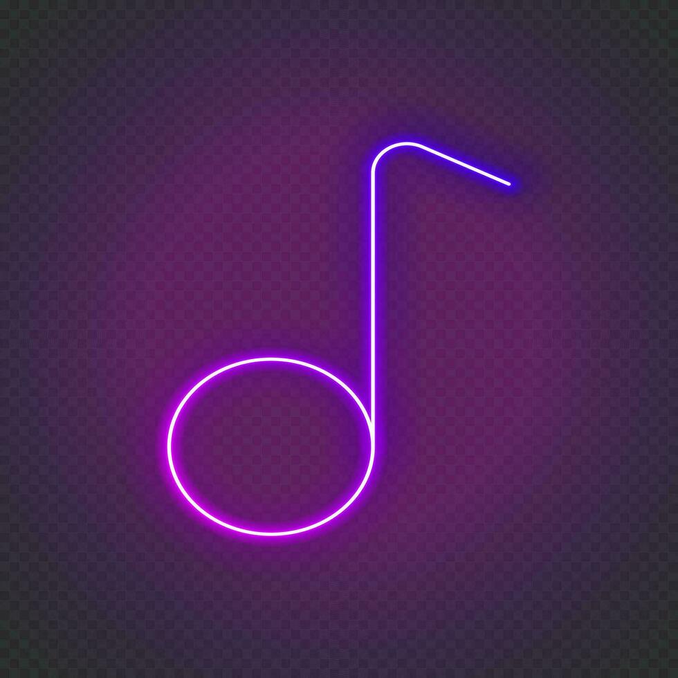 Glowing neon music note icon. Colorful music sign. Glowing neon. Vector illustration