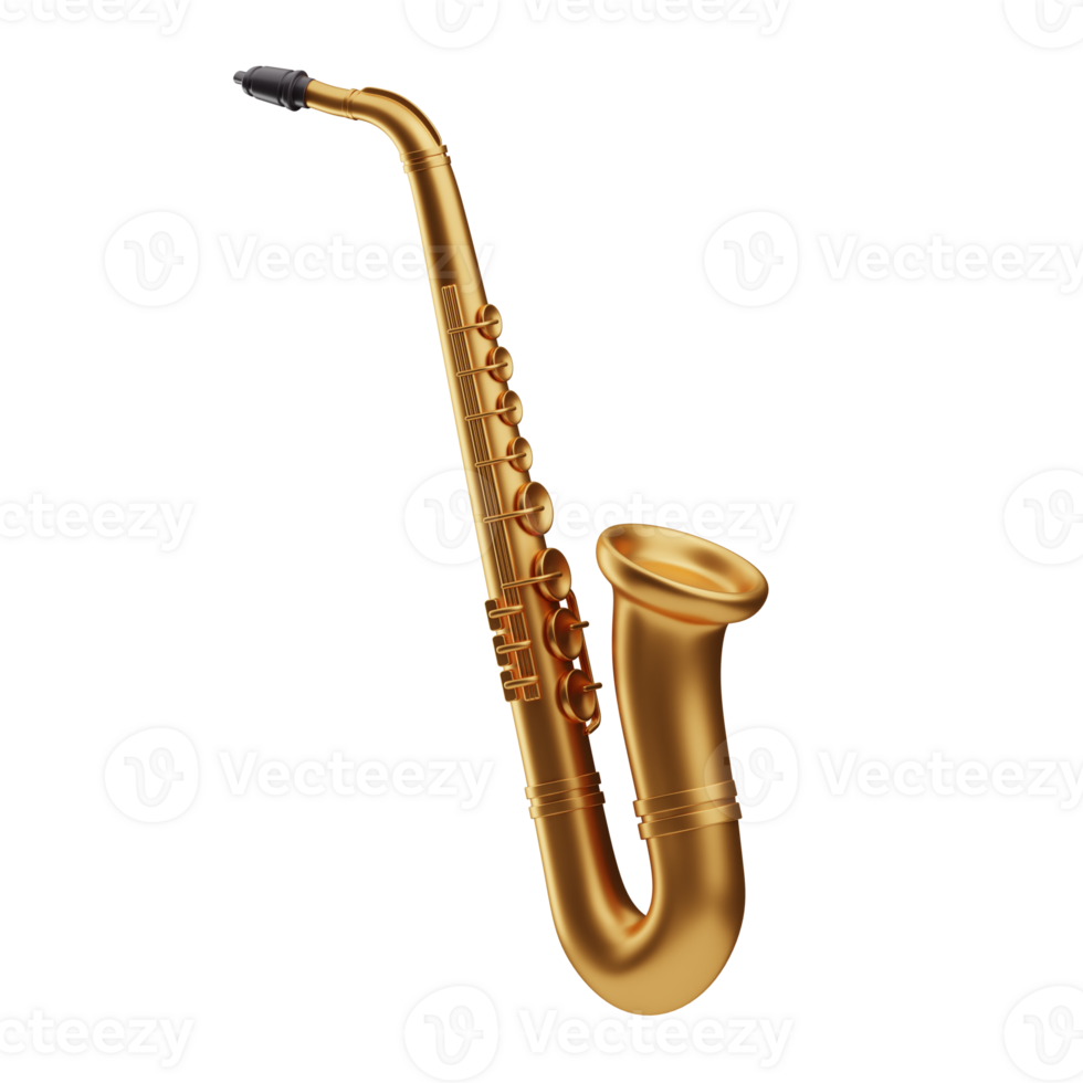 music object saxophone illustration 3d png